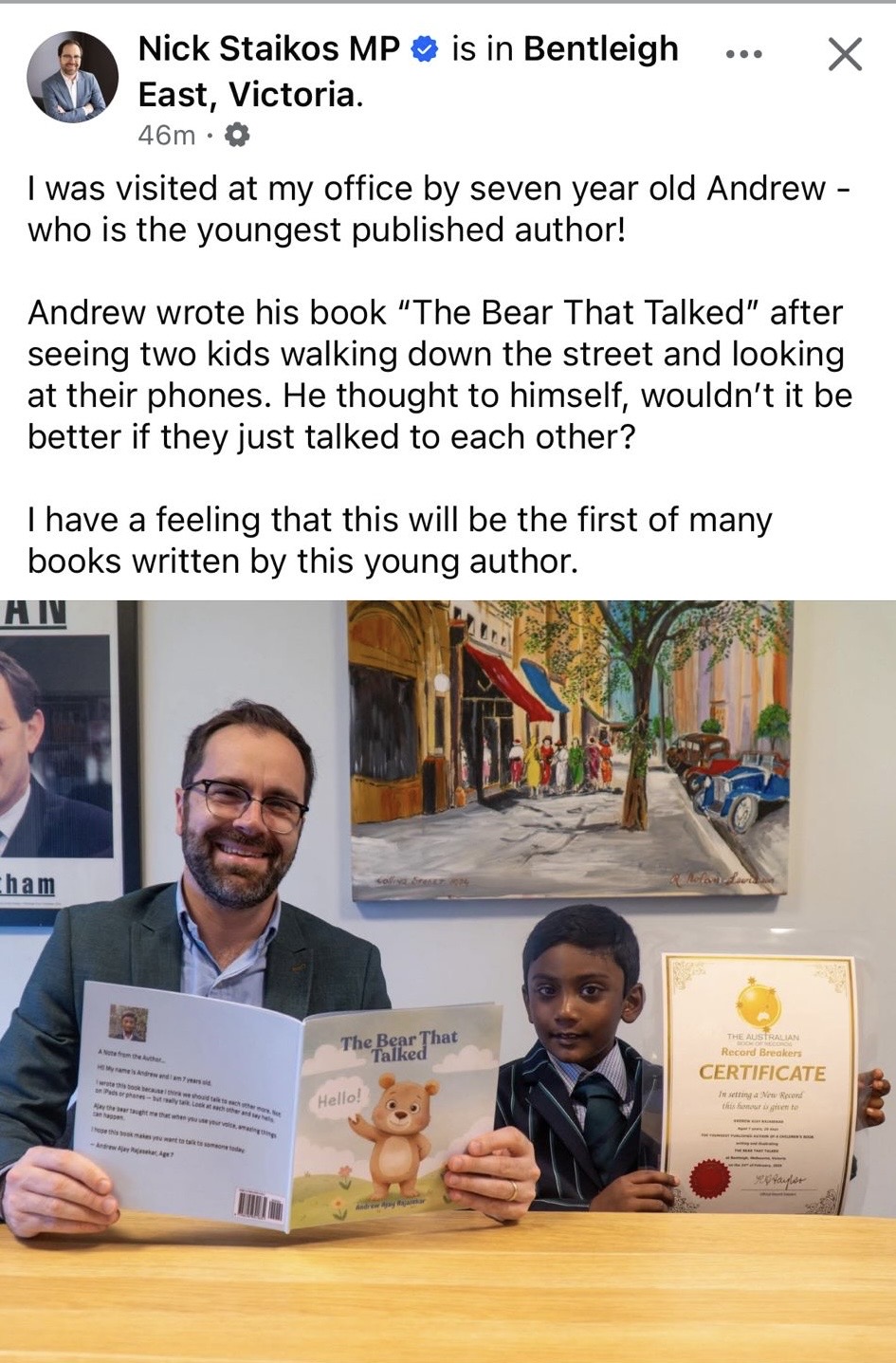 Andrew with Nick Staikos MP