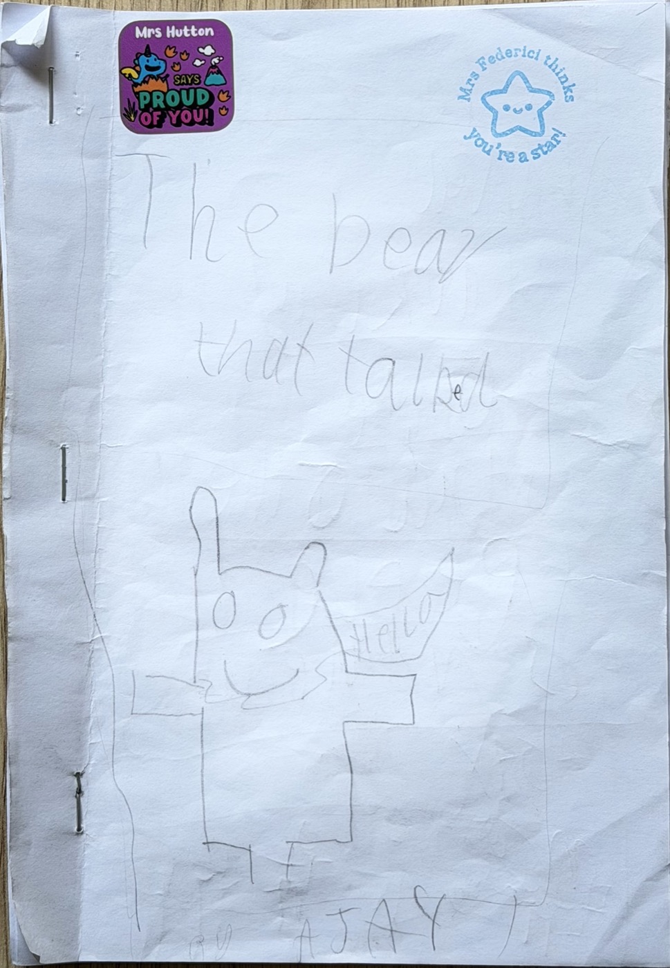 Andrew's original handwritten manuscript